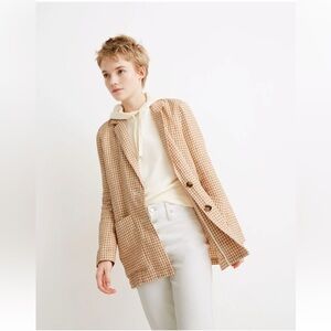 Madewell linen dorset blazer in gingham check